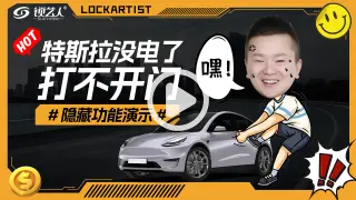 特斯拉没电了打不开车门隐藏功能演示