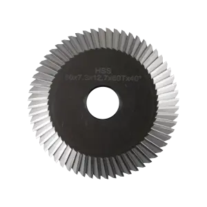 高速钢双面角度刀（0010#） φ60x7.3xφ12.7x60Tx40°卧式配钥匙机器面铣刀 文兴233 283 100 217 300等