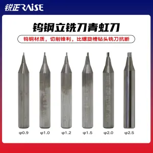 锐正青虹刀 单刃 钨钢立铣刀 钥匙机铣刀 1.0 1.2 1.5mm RAISE